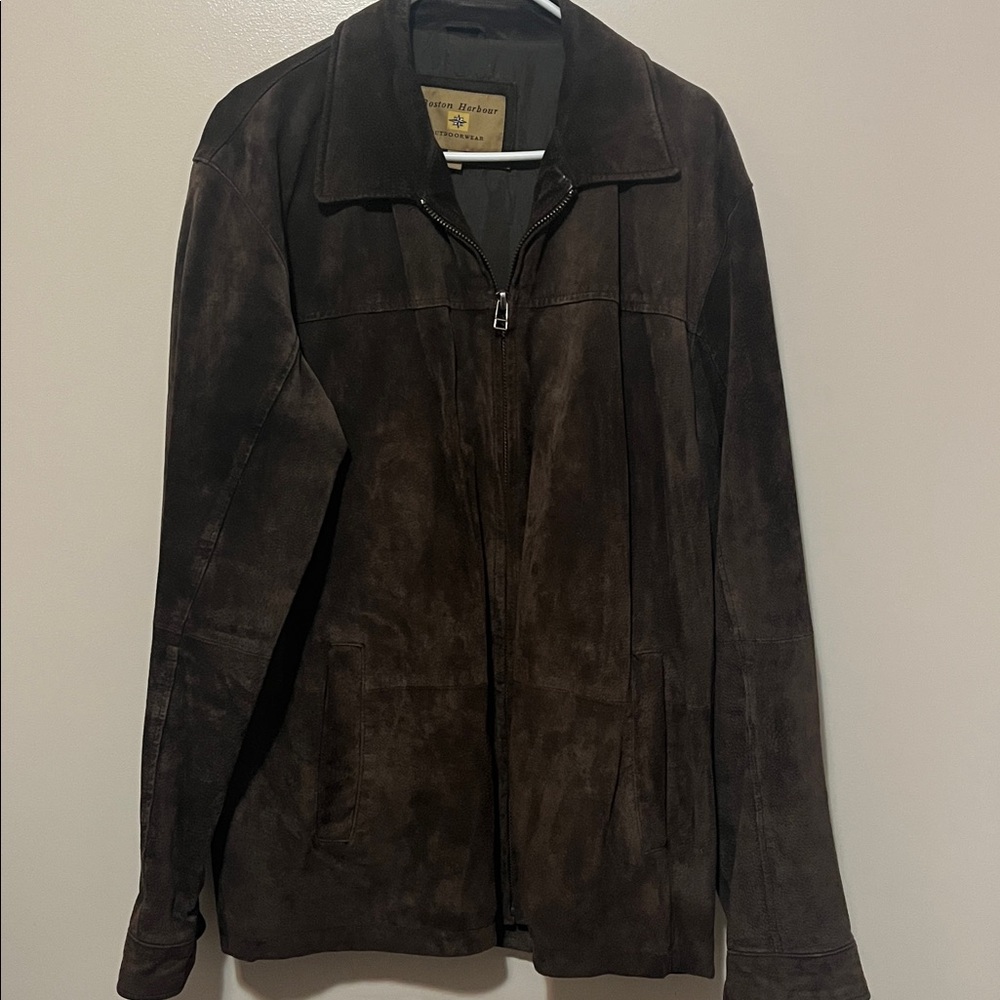 Vintage Men's Brown Suede Leather Jacket.